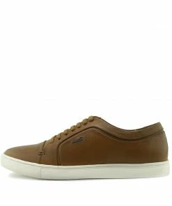 Kickfootwear MENS Saint Lace Up Premium Leather Trainer - Tan