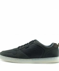Kickfootwear MENS Saint Lace Up Premium Leather Trainer - Navy