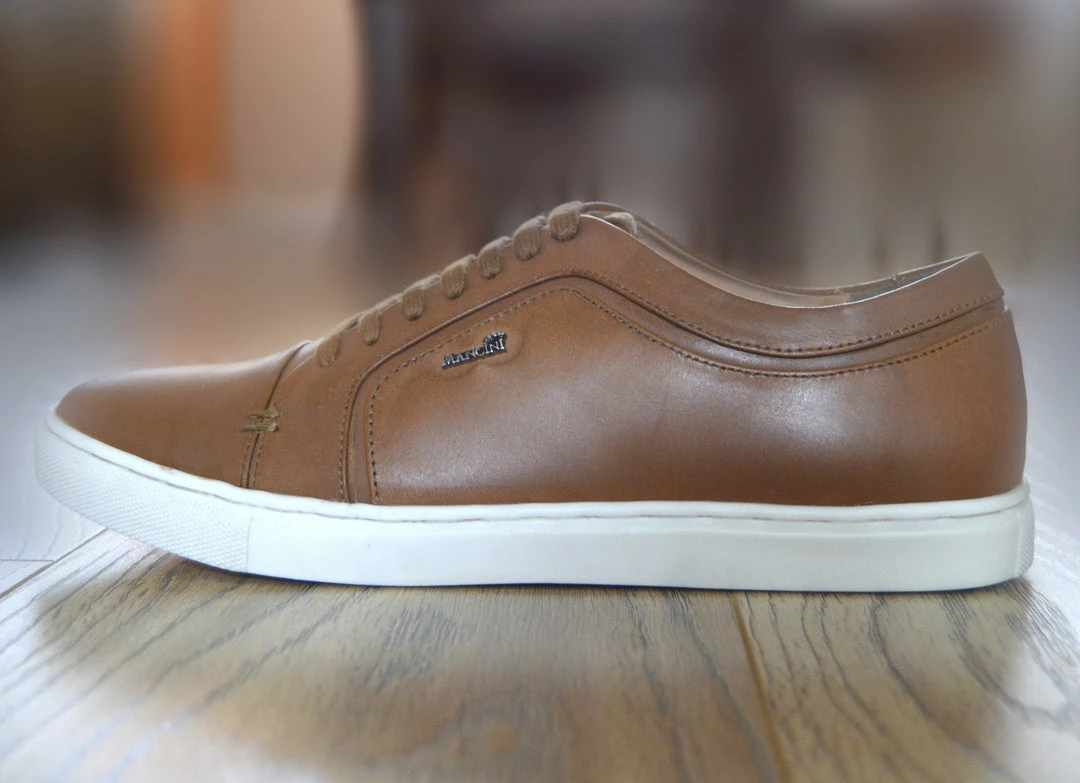 Kickfootwear MENS Saint Lace Up Premium Leather Trainer - Tan 5 Kickfootwear MENS Saint Lace Up Premium Leather Trainer - Tan