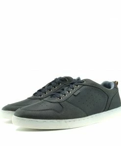 Kickfootwear MENS Saint Lace Up Premium Leather Trainer - Navy