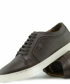 Kickfootwear Saint Lace Up Premium Leather Trainer - Brown