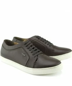 Kickfootwear Saint Lace Up Premium Leather Trainer - Brown 8 Kickfootwear Saint Lace Up Premium Leather Trainer - Brown
