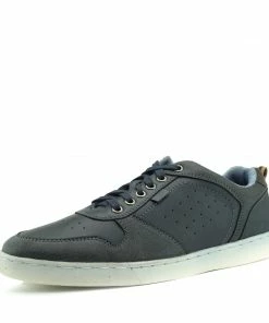 Kickfootwear MENS Saint Lace Up Premium Leather Trainer - Navy
