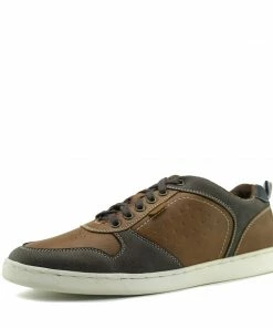Kickfootwear Saint Lace Up Premium Leather Trainer - Tan Mix
