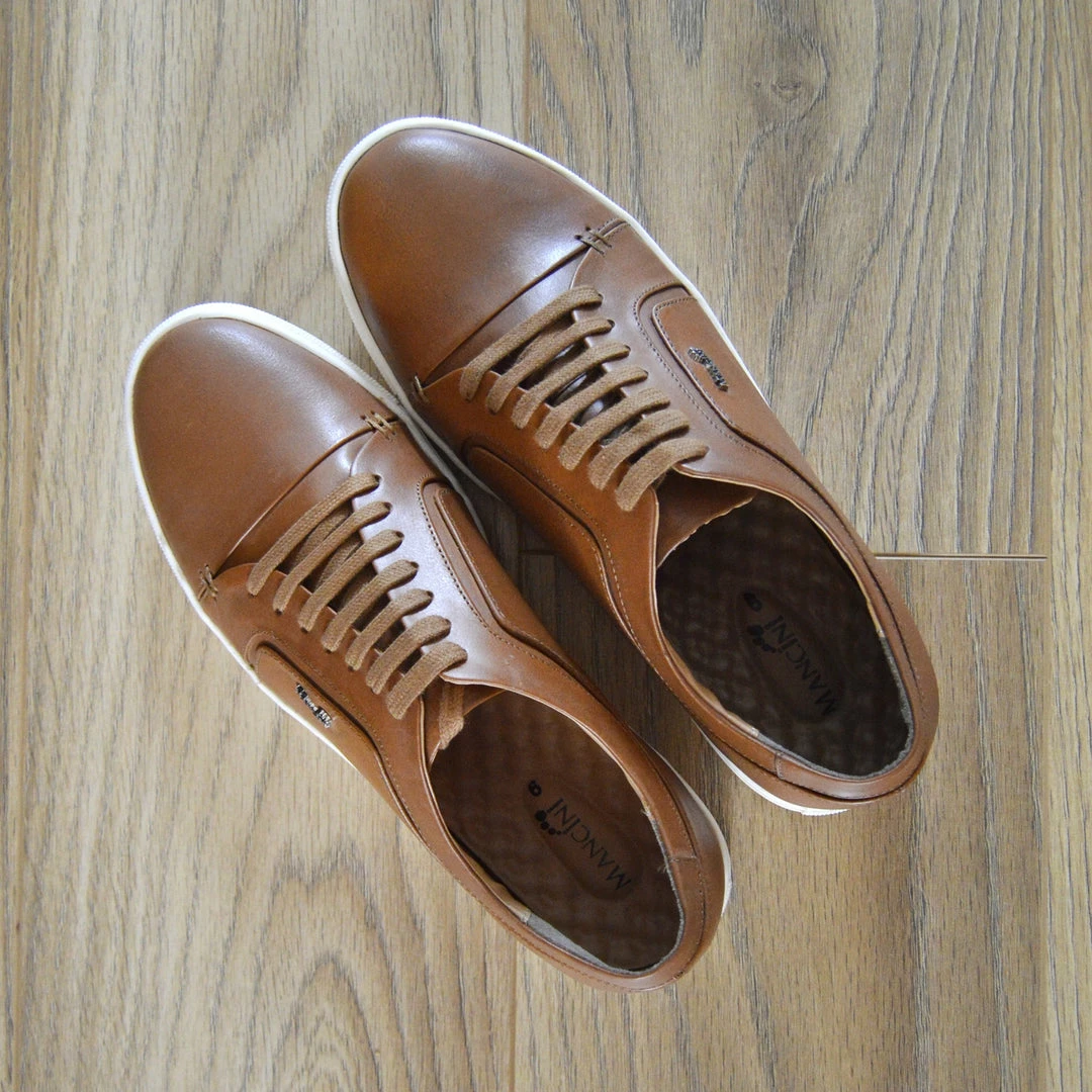 Kickfootwear MENS Saint Lace Up Premium Leather Trainer - Tan 4 Kickfootwear MENS Saint Lace Up Premium Leather Trainer - Tan