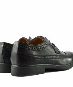 Kickfootwear MENS Brogue Detail Lace Up Shoes - Black