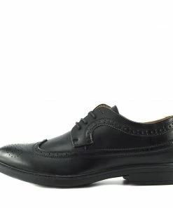 Kickfootwear MENS Brogue Detail Lace Up Shoes - Black