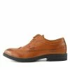 Kickfootwear MENS Brogue Detail Lace Up Shoes - Tan