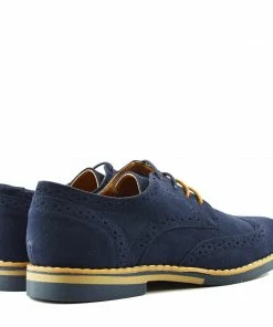 Kickfootwear Brogue Detail Contrast Lace Up Shoes - Navy MENS