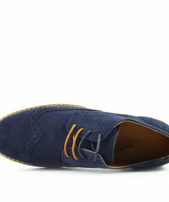 Kickfootwear Brogue Detail Contrast Lace Up Shoes - Navy MENS