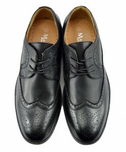 Kickfootwear MENS Brogue Detail Lace Up Shoes - Black