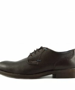 Kickfootwear MENS Smart Leather Textured Brown Shoes