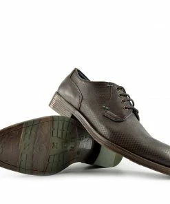 Kickfootwear MENS Smart Leather Textured Brown Shoes 11 Kickfootwear MENS Smart Leather Textured Brown Shoes