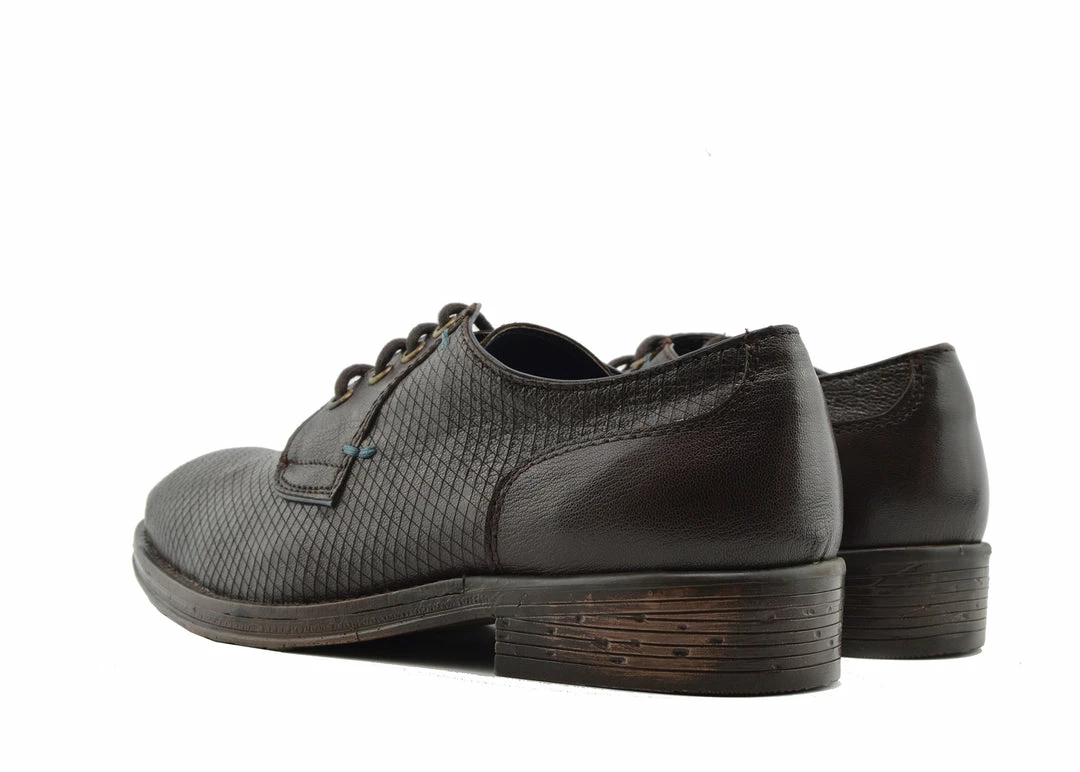 Kickfootwear MENS Smart Leather Textured Brown Shoes 8 Kickfootwear MENS Smart Leather Textured Brown Shoes