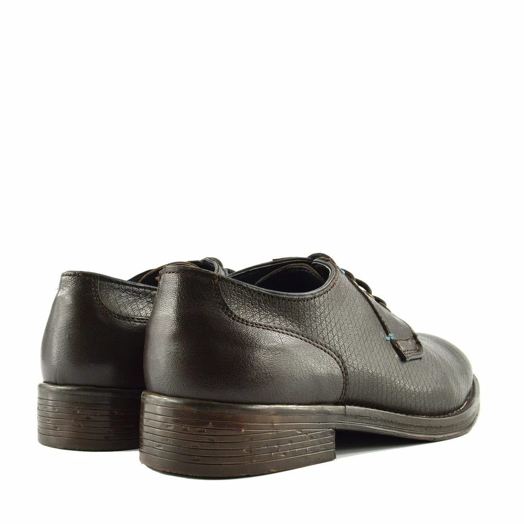 Kickfootwear MENS Smart Leather Textured Brown Shoes 4 Kickfootwear MENS Smart Leather Textured Brown Shoes