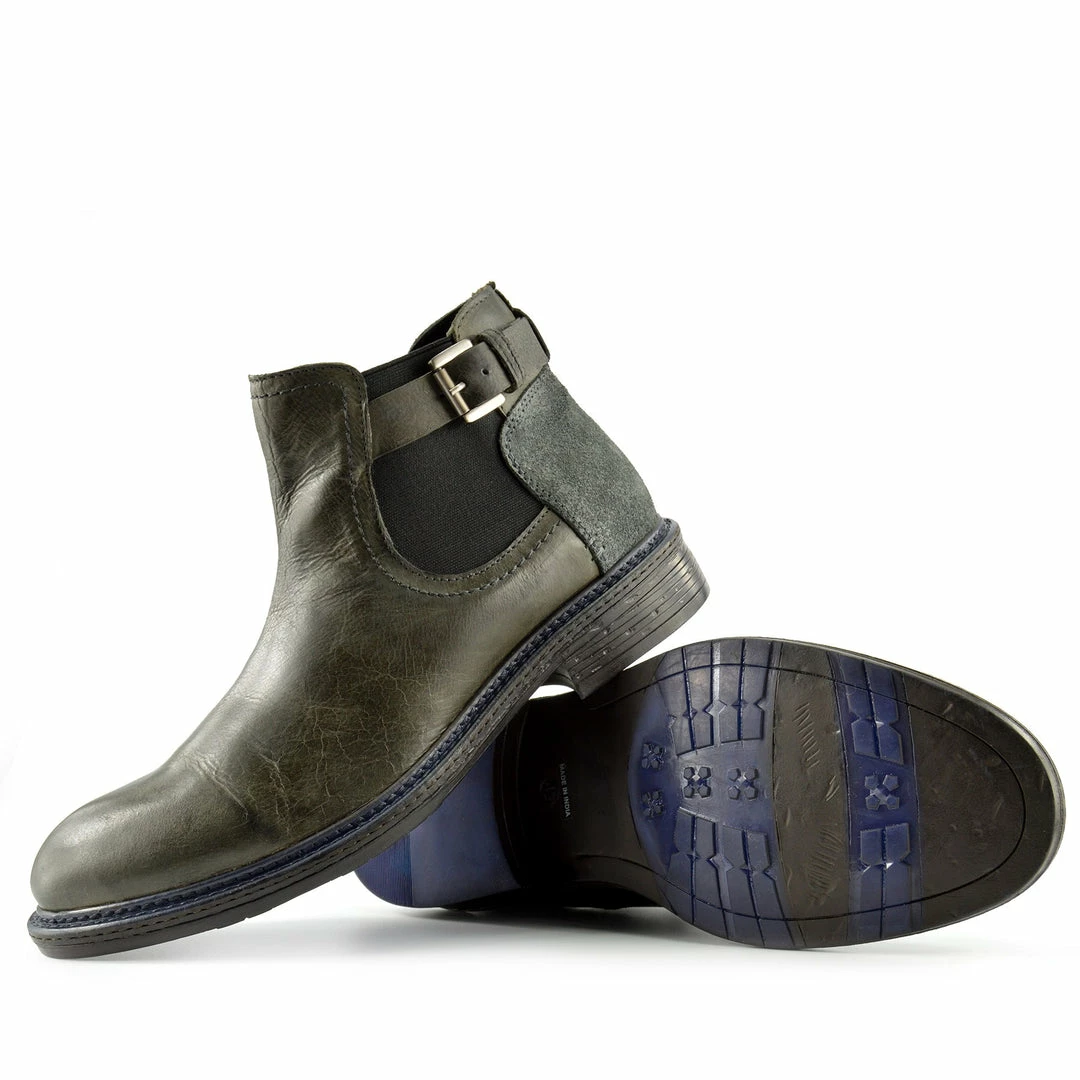 Kickfootwear Lincoln Leather Combat Military Biker Boots - Grey MENS 3 Kickfootwear Lincoln Leather Combat Military Biker Boots - Grey MENS