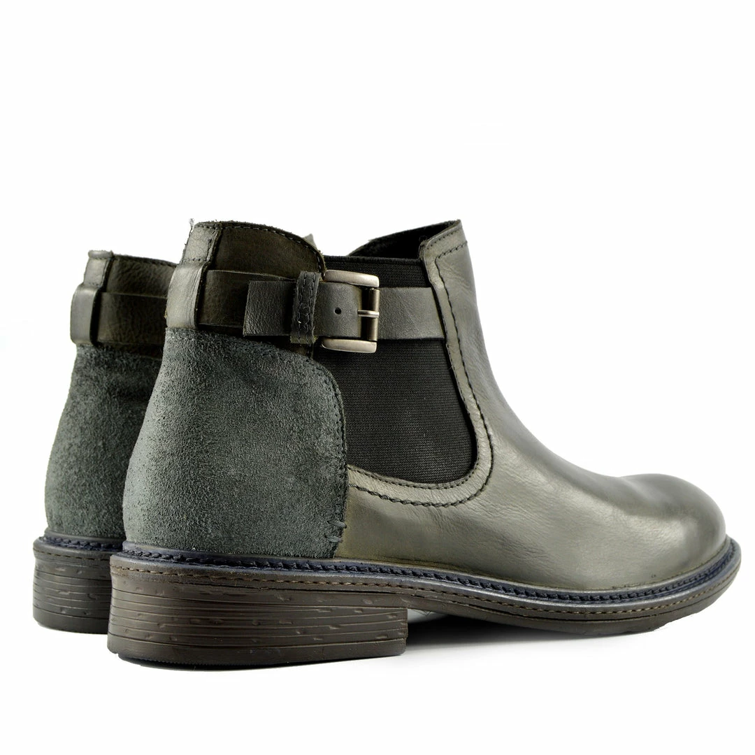 Kickfootwear Lincoln Leather Combat Military Biker Boots - Grey MENS 2 Kickfootwear Lincoln Leather Combat Military Biker Boots - Grey MENS