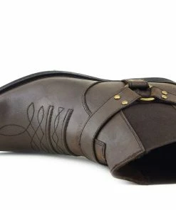 Kickfootwear Nash Leather Ankle Cowboy Ring Boots - Brown MENS 6 Kickfootwear Nash Leather Ankle Cowboy Ring Boots - Brown MENS