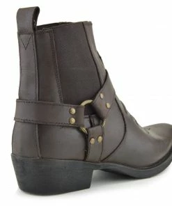 Kickfootwear Nash Leather Ankle Cowboy Ring Boots - Brown MENS 9 Kickfootwear Nash Leather Ankle Cowboy Ring Boots - Brown MENS