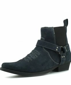 Kickfootwear Wilson Suede Western Cowboy Ankle Boots - Navy Suede