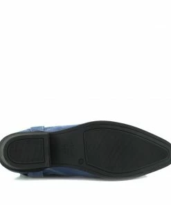 Kickfootwear MENS Wilson Suede Western Cowboy Ankle Boots - Blue Suede