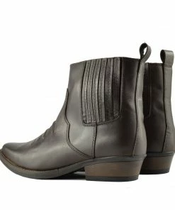 Kickfootwear Jax Leather Western Cowboy Cuban Heel Boot - Brown