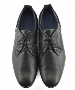 Kickfootwear MENS Smart Leather Lace Up Contrast Shoes - Black-Navy 11 Kickfootwear MENS Smart Leather Lace Up Contrast Shoes - Black-Navy