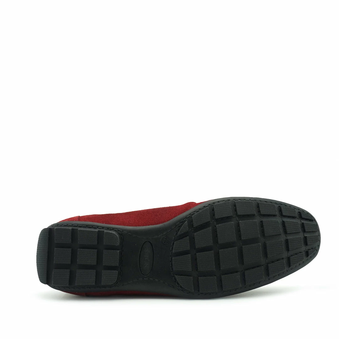 Kickfootwear Moccasin Suede Driving Loafers - Red 4 Kickfootwear Moccasin Suede Driving Loafers - Red