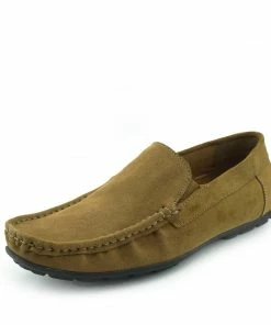 Kickfootwear Moccasin Suede Driving Loafers - Tan