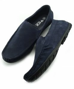 Kickfootwear Moccasin Suede Driving Loafers - Navy