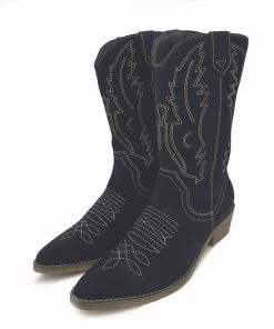 Kickfootwear Kitty Navy Suede Cowboy Boots