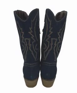 Kickfootwear Kitty Navy Suede Cowboy Boots