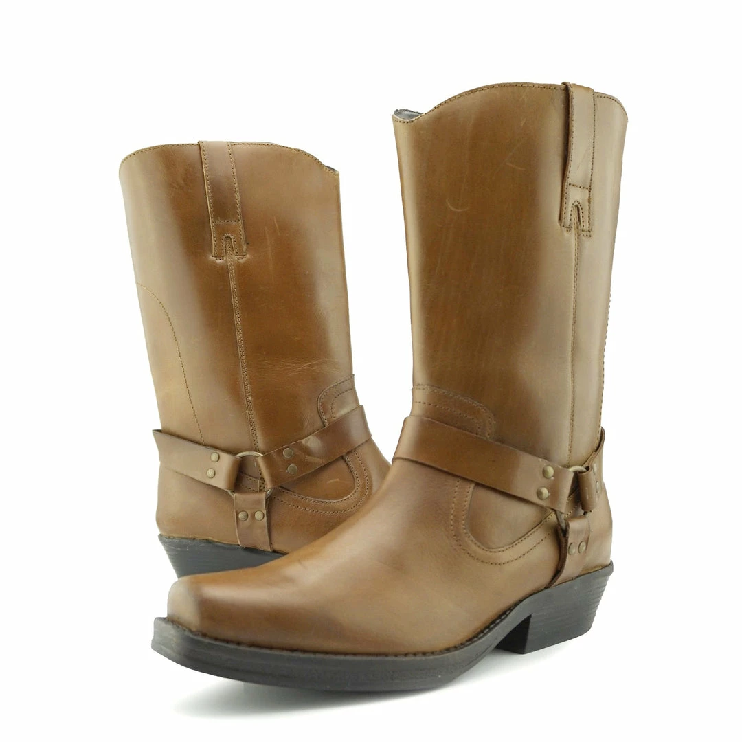 Kickfootwear Saddle Tan Harness Leather Boots 2 Kickfootwear Saddle Tan Harness Leather Boots