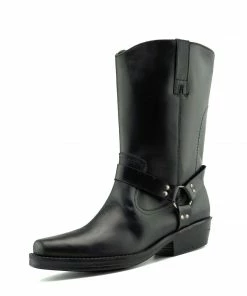 Kickfootwear Sales 2022 13 Kickfootwear Mens Cowboy Leather Ankle Biker Western Boots - Black Western