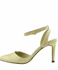 Kickfootwear Mid Heel Ankle Strap Smart Shoes - Nude WOMENS