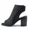 Kickfootwear Ivy Block Heel Open Toe Mule Ankle Boots - Black
