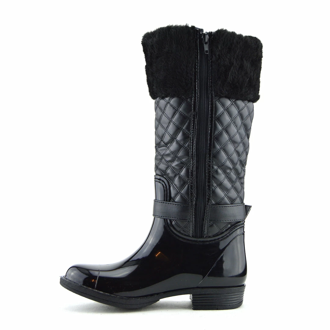 Kickfootwear Knee High Faux Fur Top Winter Wellington Boots WOMENS 6 Kickfootwear Knee High Faux Fur Top Winter Wellington Boots WOMENS