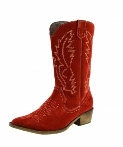 Kickfootwear Kitty Red Suede Cowboy Boots