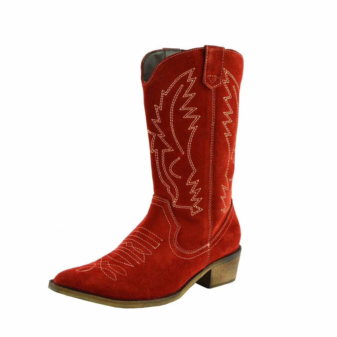 Kickfootwear Kitty Red Suede Cowboy Boots 1 Kickfootwear Kitty Red Suede Cowboy Boots