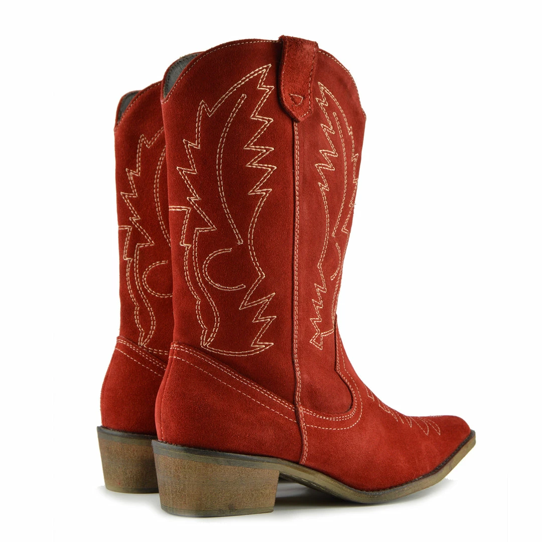 Kickfootwear Kitty Red Suede Cowboy Boots 6 Kickfootwear Kitty Red Suede Cowboy Boots