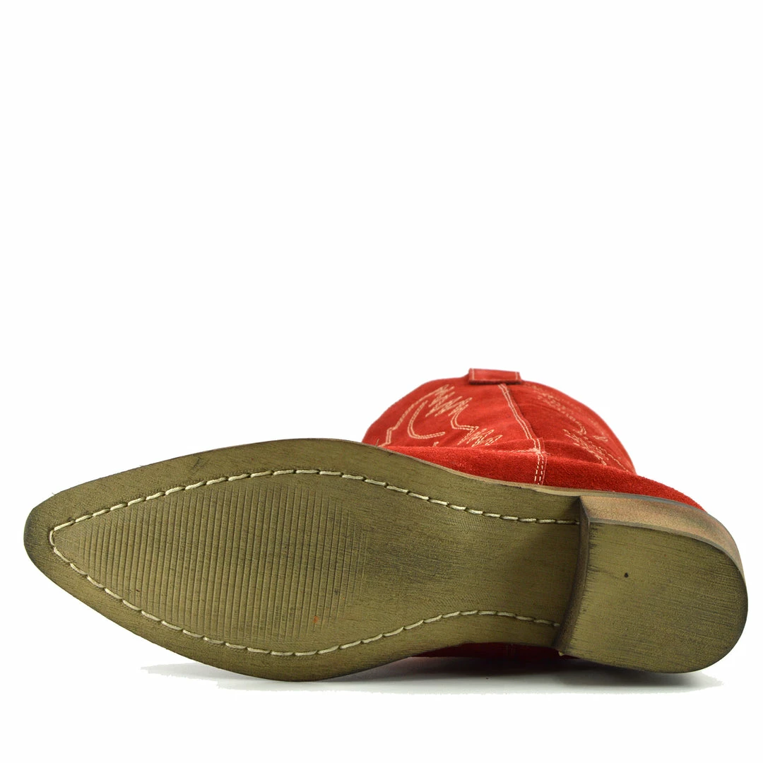 Kickfootwear Kitty Red Suede Cowboy Boots 7 Kickfootwear Kitty Red Suede Cowboy Boots