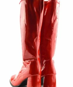 Kickfootwear Betty Block Heel Retro Boots - Red