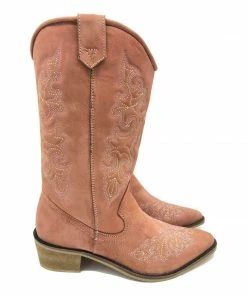 Kickfootwear Kitty Coral Blush Leather Cowboy Boots WOMENS