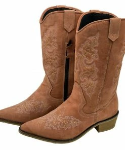 Kickfootwear Kitty Coral Blush Leather Cowboy Boots WOMENS