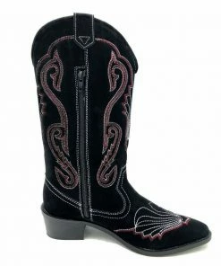 Kickfootwear NEW Limited Edition Dusty Black Red Suede Cowboy Boots