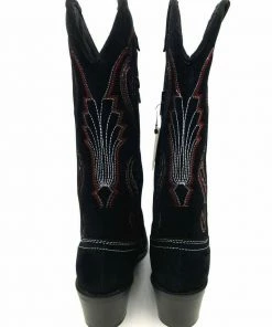 Kickfootwear NEW Limited Edition Dusty Black Red Suede Cowboy Boots