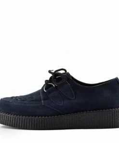 KICK FOOTWEAR Mens Rebel Navy Suede Creepers