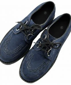 KICK FOOTWEAR Mens Rebel Navy Suede Creepers