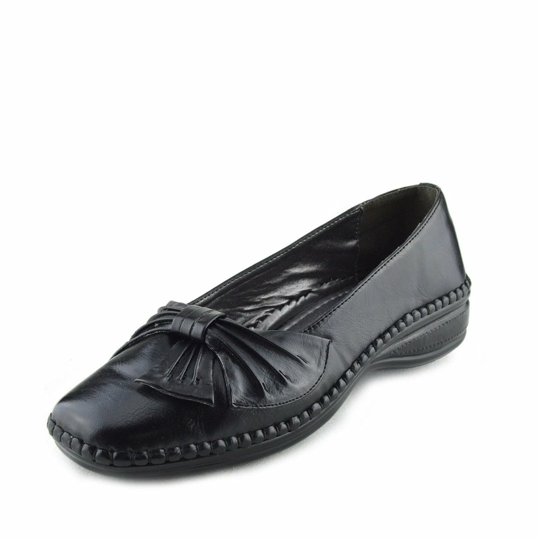 Kickfootwear Apsley Flat Casual Comfortable Ballerina Shoes - Black - 1 1 Kickfootwear Apsley Flat Casual Comfortable Ballerina Shoes - Black - 1