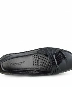 Kickfootwear Apsley Flat Casual Comfortable Ballerina Shoes - Black - 1 6 Kickfootwear Apsley Flat Casual Comfortable Ballerina Shoes - Black - 1